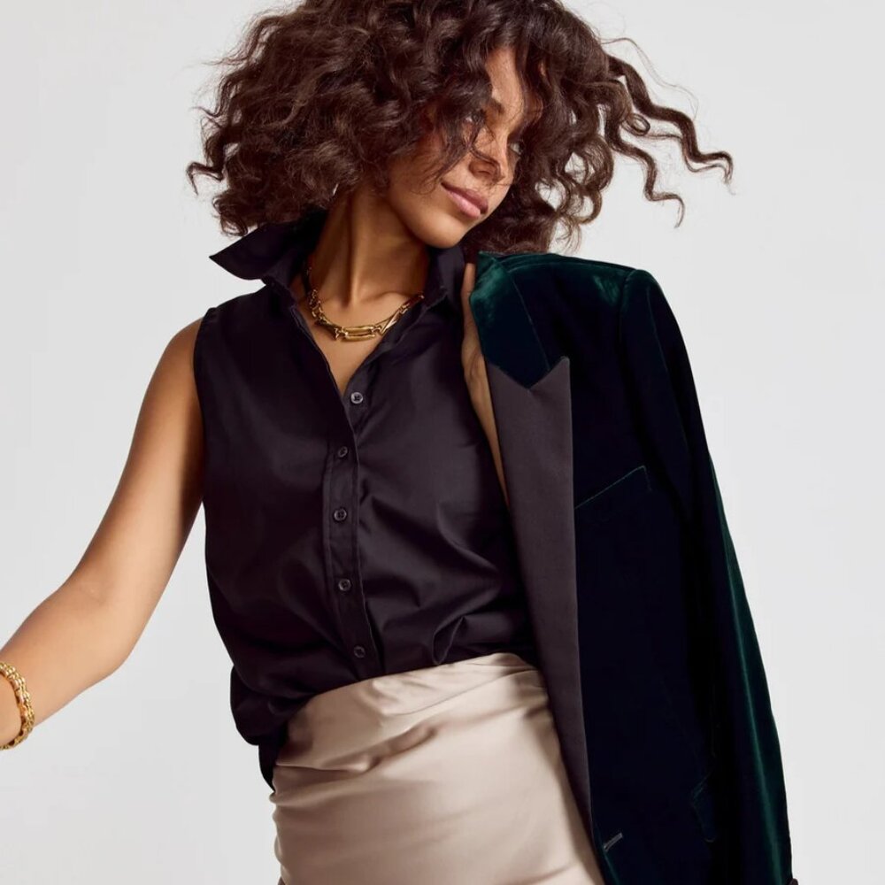 The Shirt by Rochelle Behrens | The Sleeveless Shirt | Black